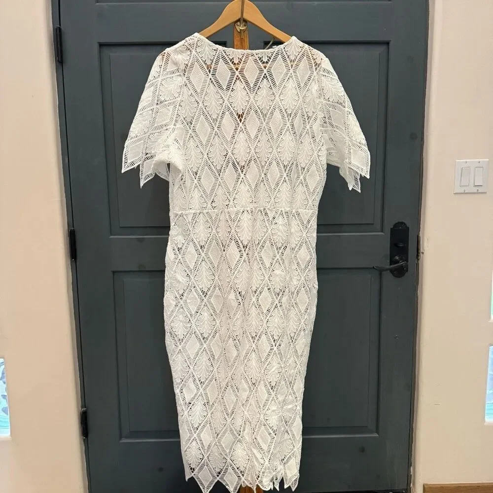 NWT Shein Curve Lace Crocheted Swim coverup 2XL